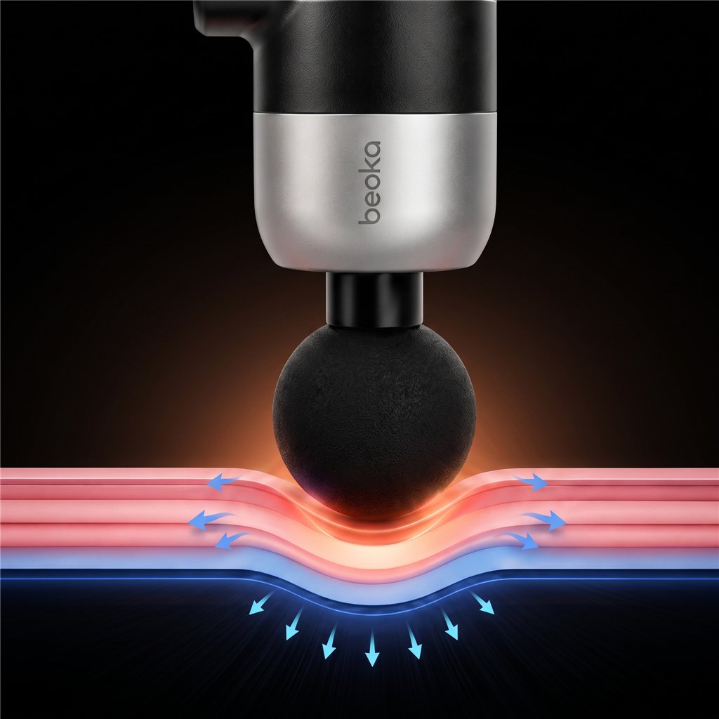Pistola de masaje por percusión Beoka NOTE 5 con amplitud 12 mm