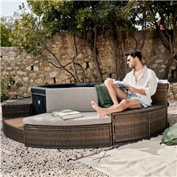 Spa portátil semirrígido NetSpa OCTOPUS 6 plazas con kit de muebles