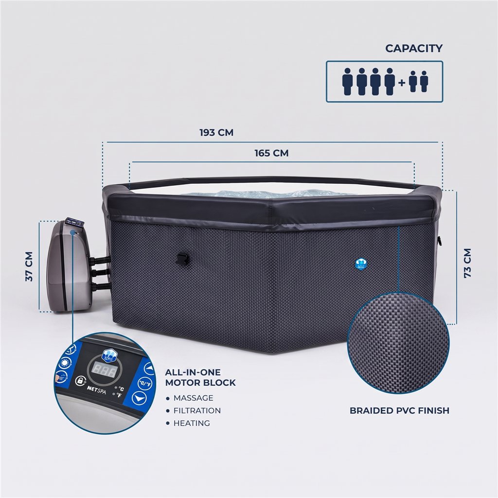 NetSpa OCTOPUS semi-rigid portable spa for 6 people with furniture kit
