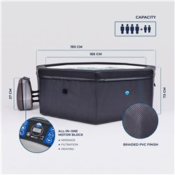 Spa portable semi-rigide NetSpa OCTOPUS 6 places avec kit de mobilier