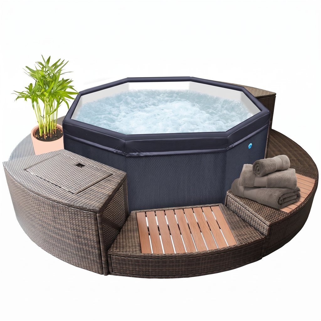 Spa semirigido NetSpa OCTOPUS 6 posti con kit di arredi
