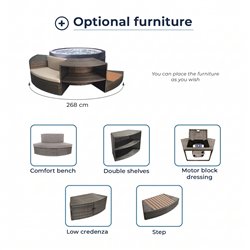 Kit de mobiliário NetSpa SP-MOB140R para spa Vita
