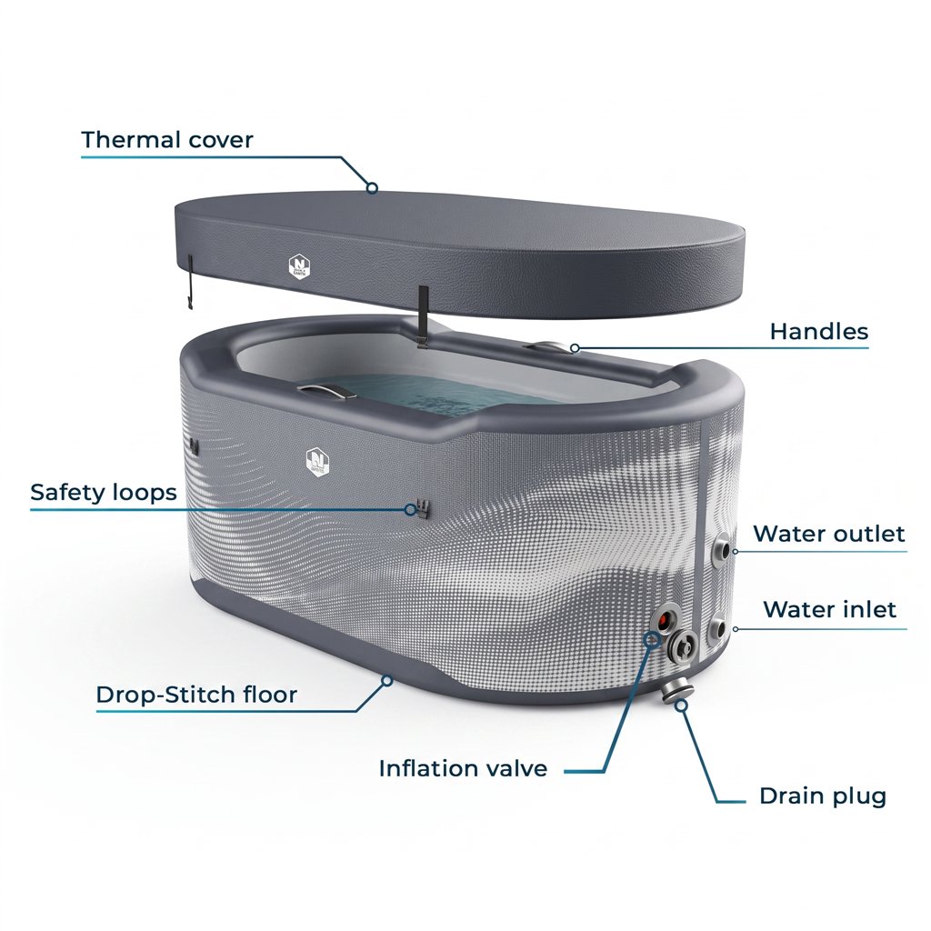 Aufblasbares Eisbad Netspa Järvi mit Drop-Stitch-Technologie