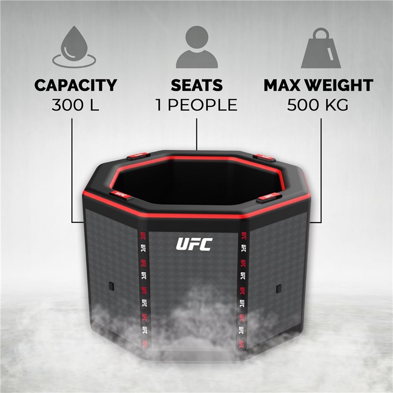 Capacidad de 300 litros, una plaza y carga máxima de 500 kg del NetSpa UFC Octagon