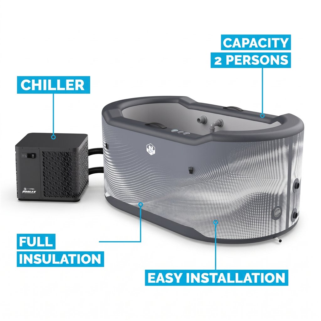 Kit de baño de hielo NetSpa Järvi con chiller 3 kW