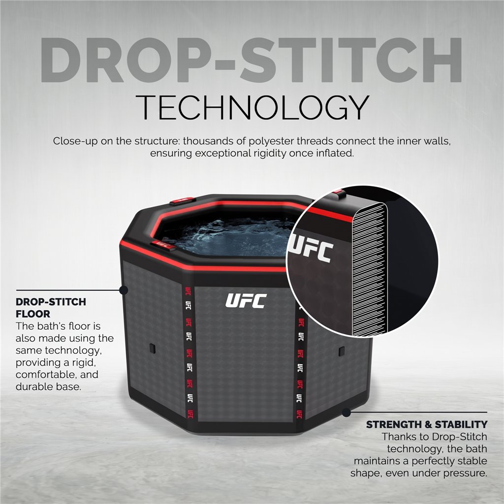 Bain froid gonflable Netspa UFC Octagon avec refroidisseur
