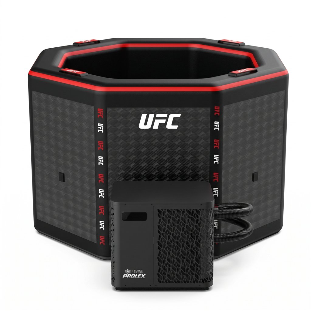 Bain froid gonflable Netspa UFC Octagon avec refroidisseur