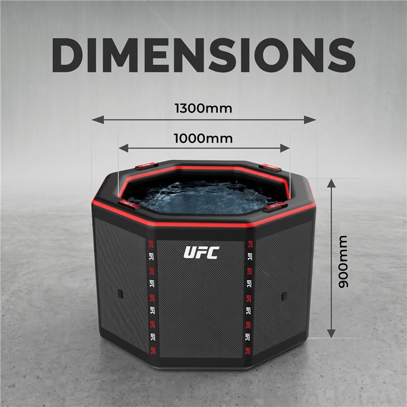 Medidas del baño de hielo Netspa UFC Octagon de 130 cm por 90 cm