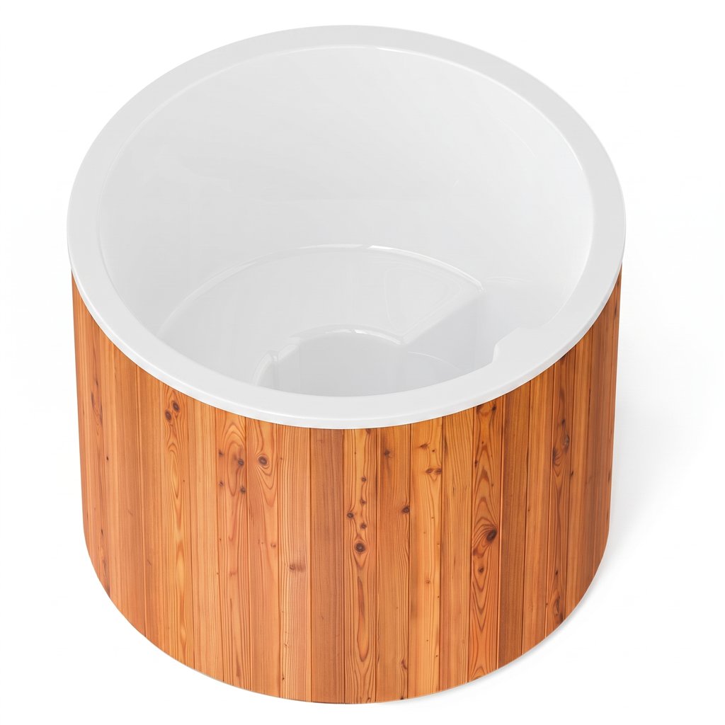 Holl's Olma Nordic Hot Tub Ø 160 cm with O'Spa Flow 5 kW Heat Pump