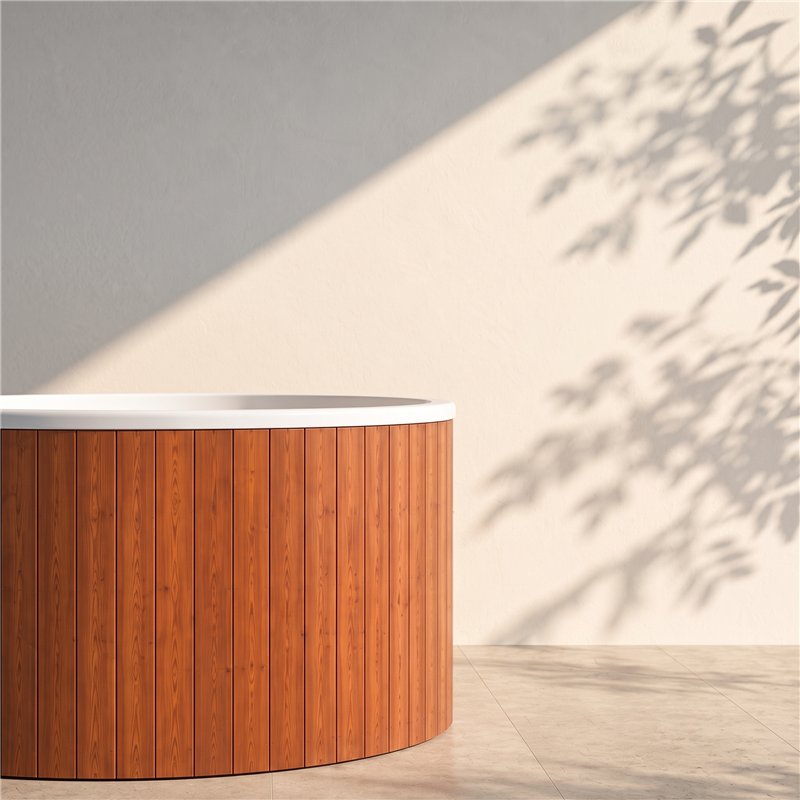 Thermally treated pine exterior cladding of the Holl's Olma Nordic hot tub