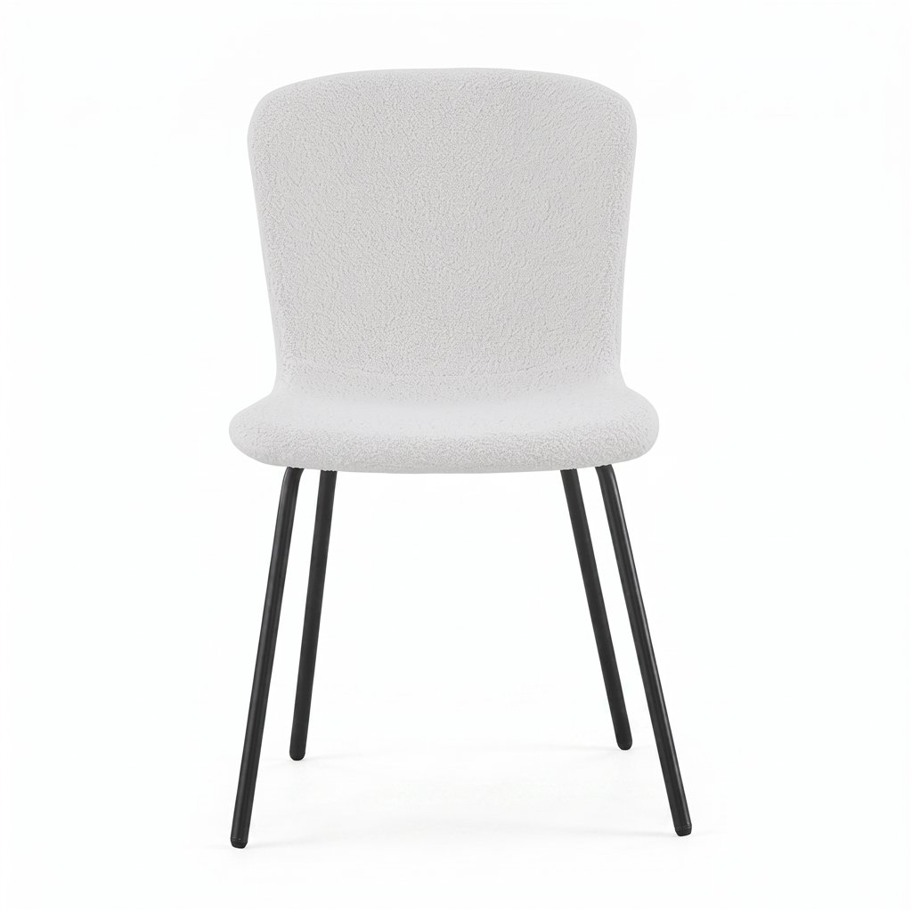 Cadeira Cannes branca com estofamento bouclé - ID Italian Design