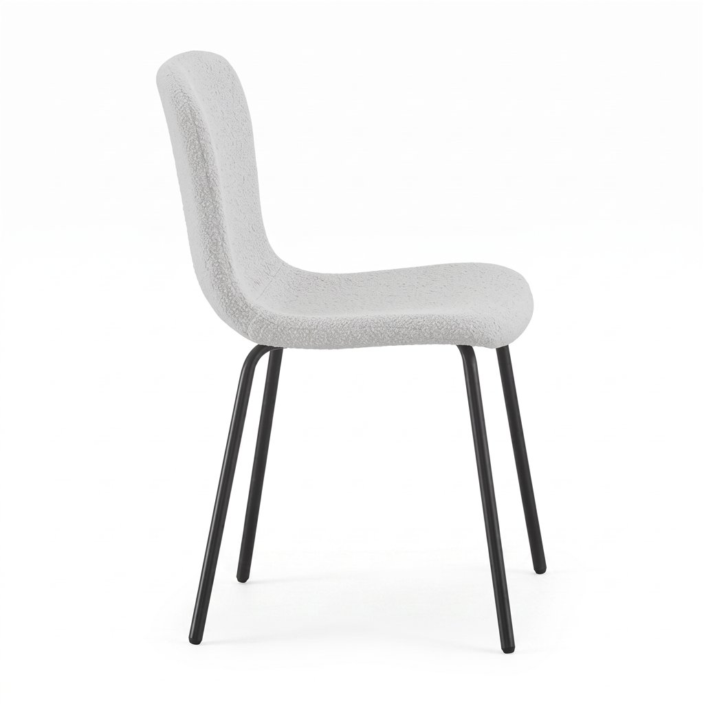 Silla Cannes blanca con tapizado de rizo - ID Italian Design