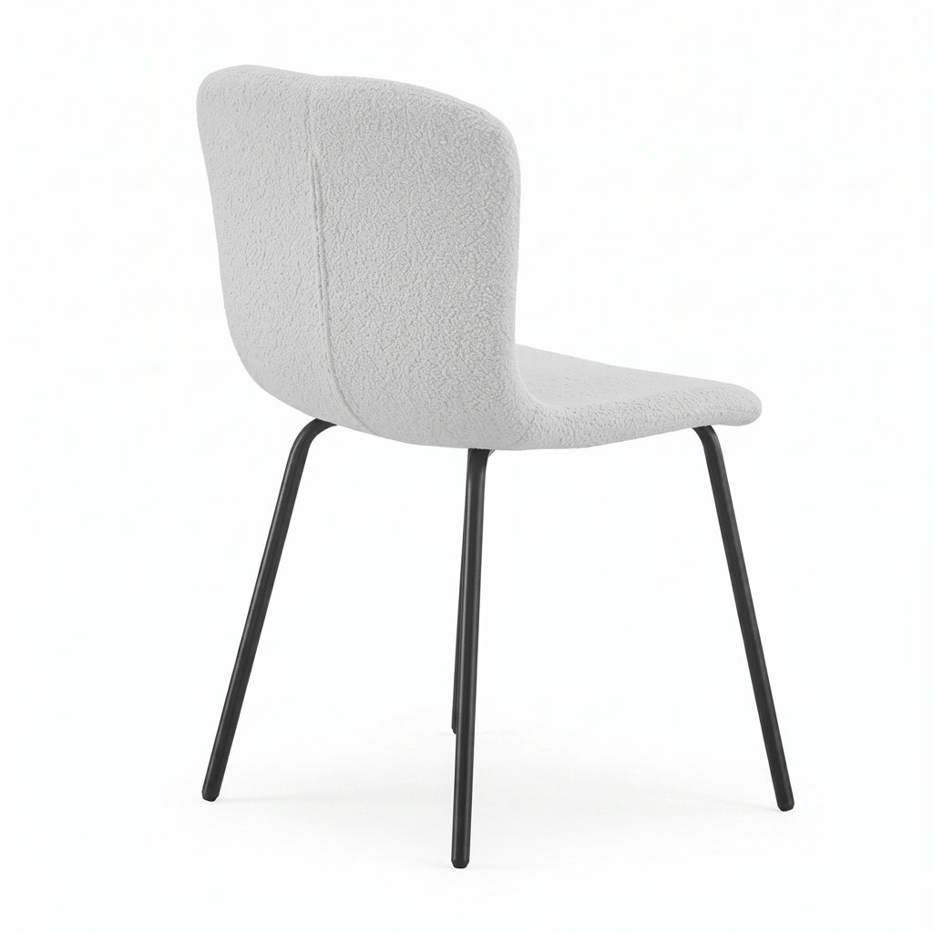 Chaise Cannes blanche avec revêtement bouclé - ID Italian Design