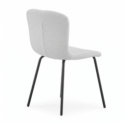 Cadeira Cannes branca com estofamento bouclé - ID Italian Design