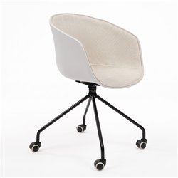 Silla giratoria con ruedas Cute Wheels blanca ID Italian Design