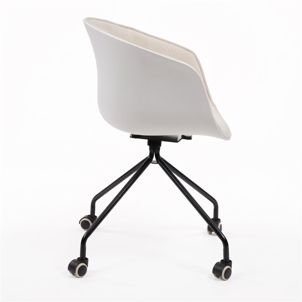 Silla giratoria con ruedas Cute Wheels blanca ID Italian Design