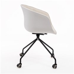 Chaise pivotante blanche Cute Wheels à roulettes ID Italian Design