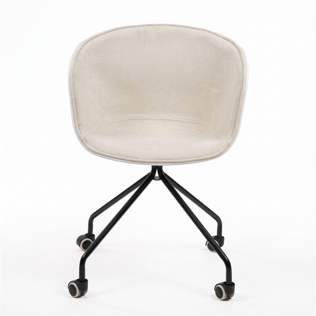 Chaise pivotante blanche Cute Wheels à roulettes ID Italian Design