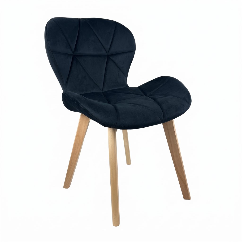 Silla Oslo de terciopelo negro ID Italian Design