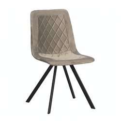 Silla Hasselt de terciopelo beige ID Italian Design