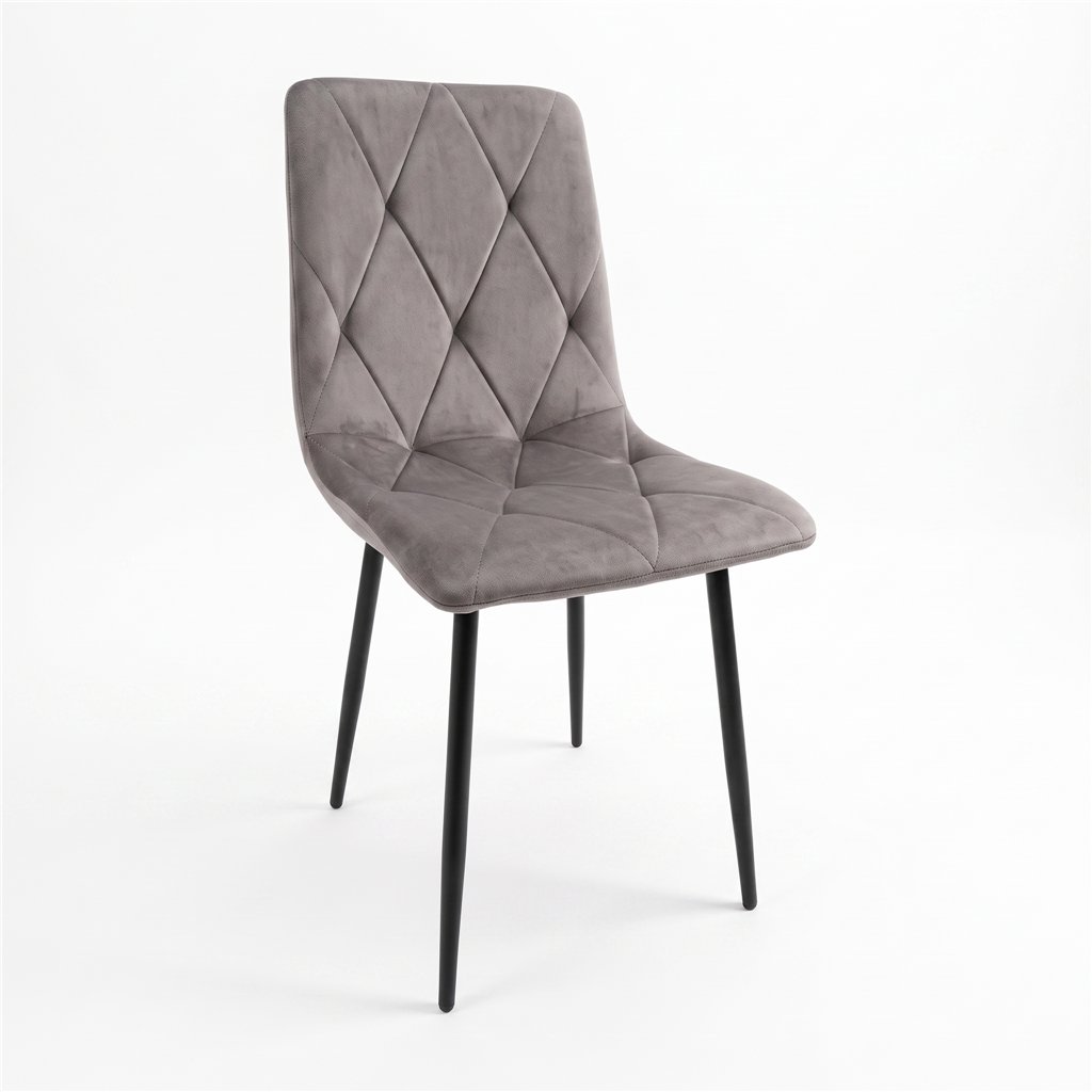 Silla Berna de terciopelo gris ID Italian Design