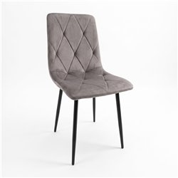 Silla Berna de terciopelo gris ID Italian Design