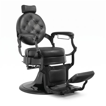 Sillón de barbería MUDI LARRY BLACK negro