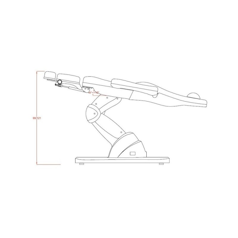 Podologiestuhl Weelko Technology White mit drei Motoren -Weelko -Kosmetikliegen und -sessel