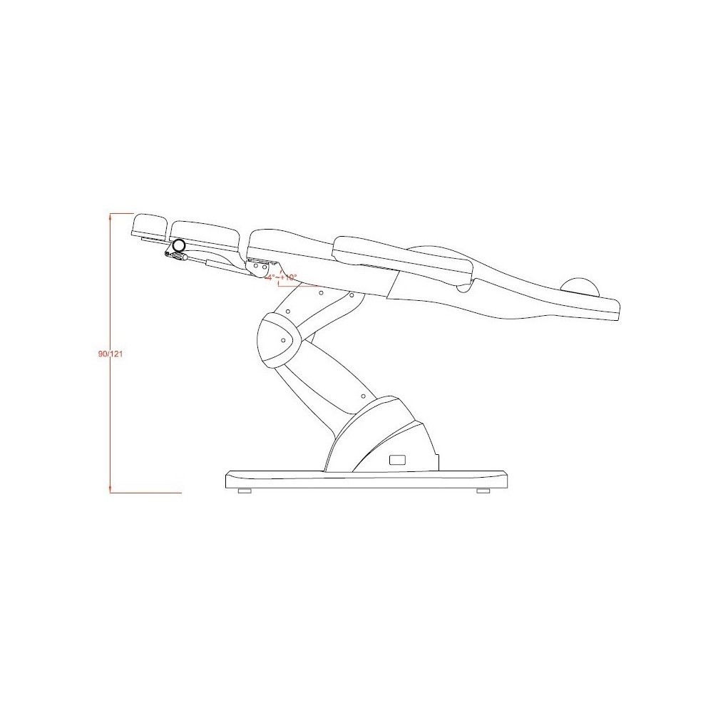 Podologiestuhl Weelko Technology White mit drei Motoren -Weelko -Kosmetikliegen und -sessel