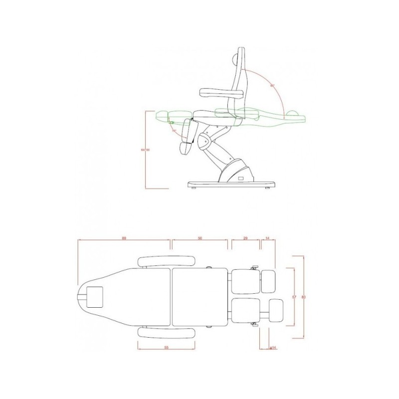 Fauteuil de Podologie Weelko Technology White Trois Moteurs -Weelko -Tables et fauteuils de pédicurie