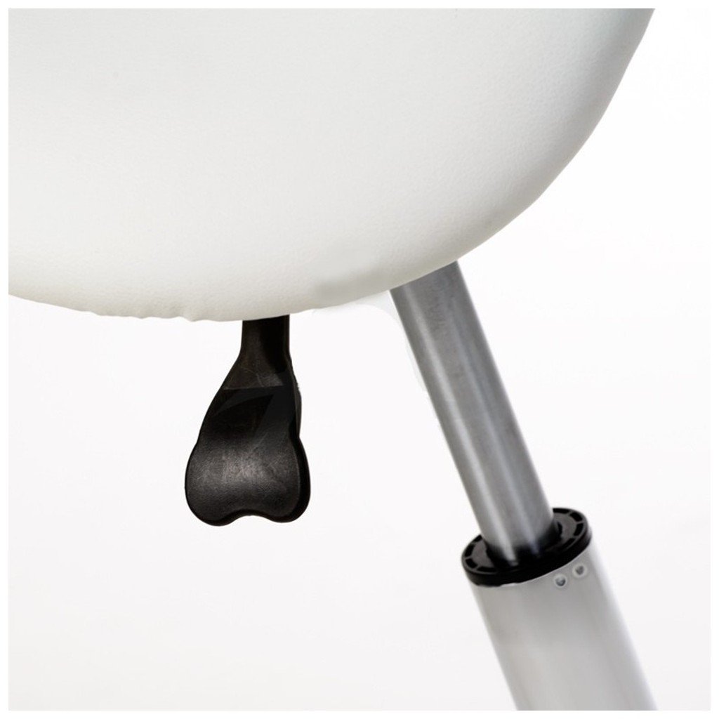 Weelko Ergonomischer Rollhocker mit Sattelsitz, höhenverstellbar 62–78 cm, PU-Bezug, Chromfuß mit 5 Rollen