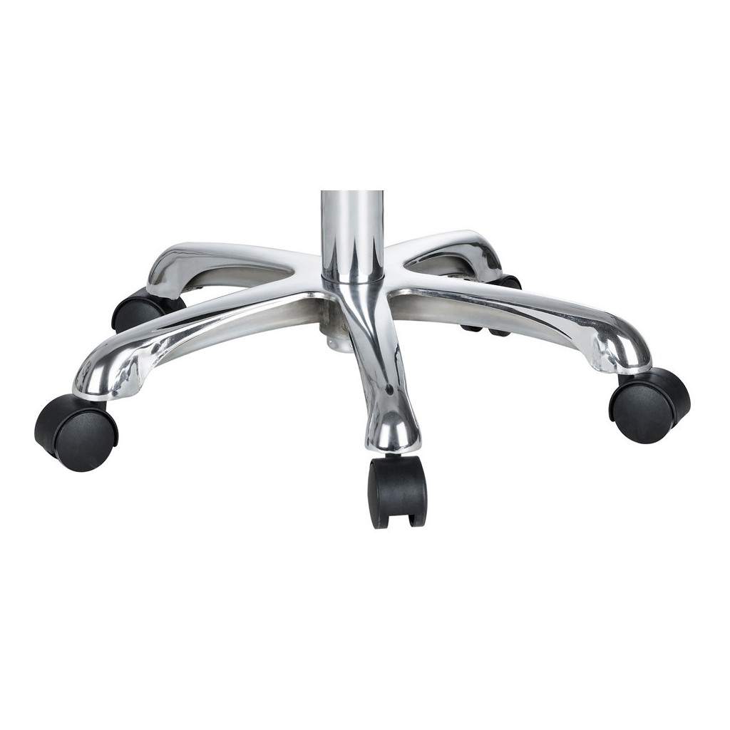 Weelko Sgabello con rotelle seduta a sella ergonomica regolabile 62-78 cm PU base cromata