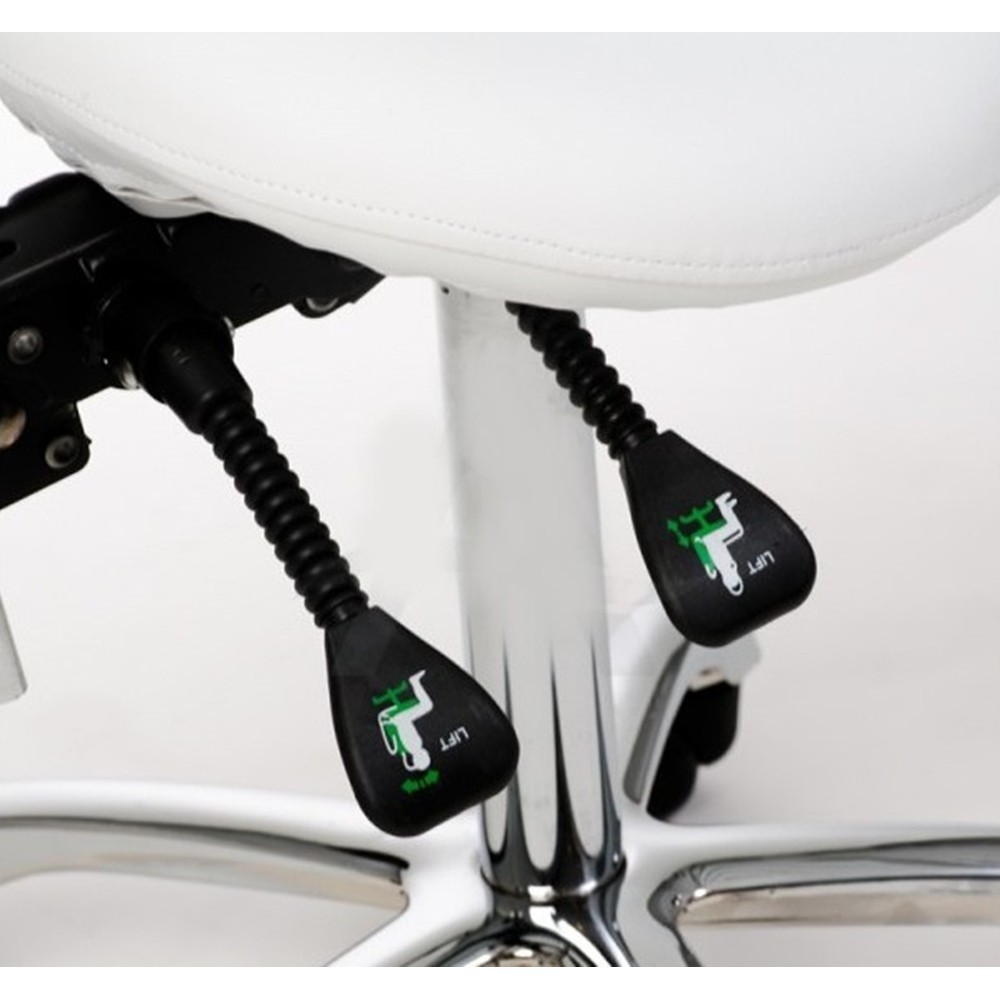 Taburete ergonómico Weelko Attrazione Black con respaldo y ruedas -Weelko -Taburetes Estética