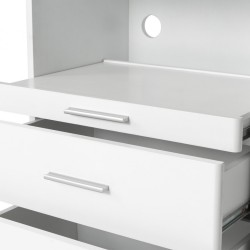 Carrito de madera lacado blanco con cajones Weelko