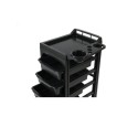 Carrinho de Cabeleireiro Weelko Hope Cart Black com 5 Gavetas Removíveis -Weelko -Carrinhos de barbeiro