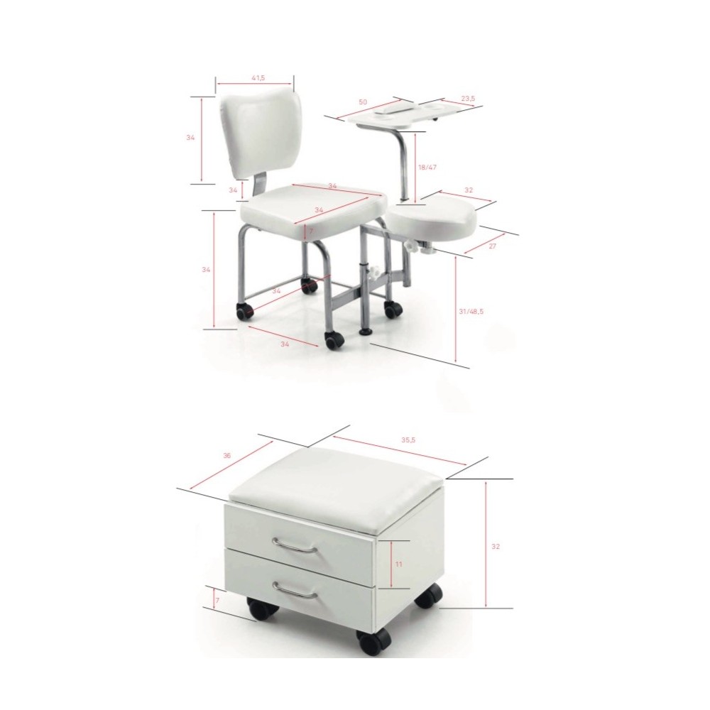 Sillón de Pedicura y Manicura Weelko con Almacenamiento y Bandeja -Weelko -Camillas y sillones