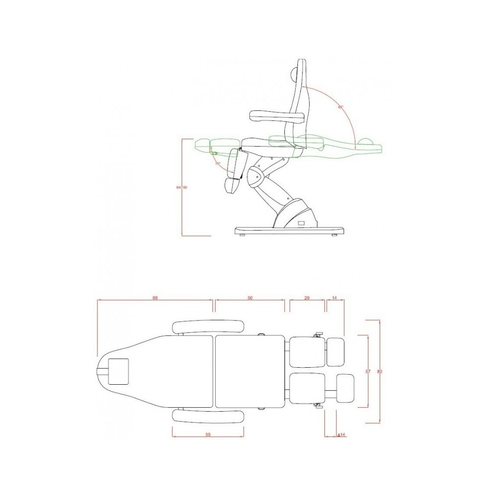 Sillón Podología Cubo Grey 3 Motores Weelko equipo estético -Weelko -Camillas y sillones