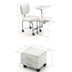 Silla de manicura y pedicura Tendy con almacenamiento - Weelko