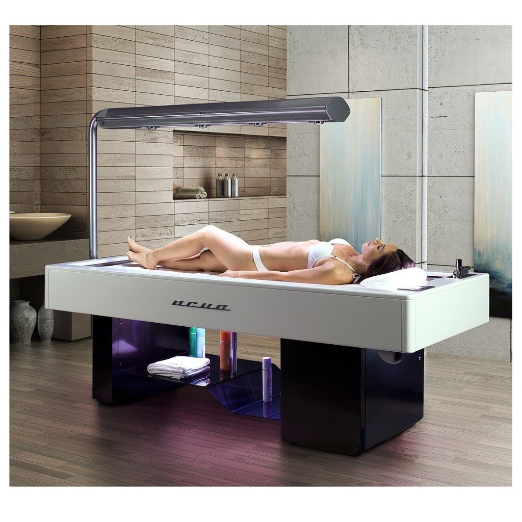 Lettino spa a vapore AQUA con cromoterapia, musicoterapia e schienale elettrico