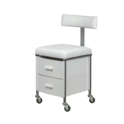 Taburete Plus Pedicura con Respaldo y Cajones Personalizables -i-Medstetic -Taburetes Estética