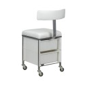 Taburete Plus Pedicura con Respaldo y Cajones Personalizables -i-Medstetic -Taburetes Estética