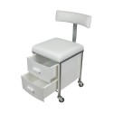 Taburete Plus Pedicura con Respaldo y Cajones Personalizables -i-Medstetic -Taburetes Estética