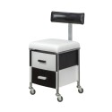 Taburete Plus Pedicura con Respaldo y Cajones Personalizables -i-Medstetic -Taburetes Estética