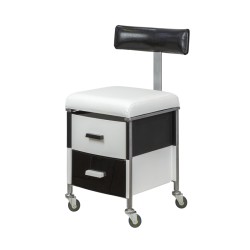 Sgabello pedicure con schienale e cassetti personalizzabili, ruote rinforzate - i-Medstetic