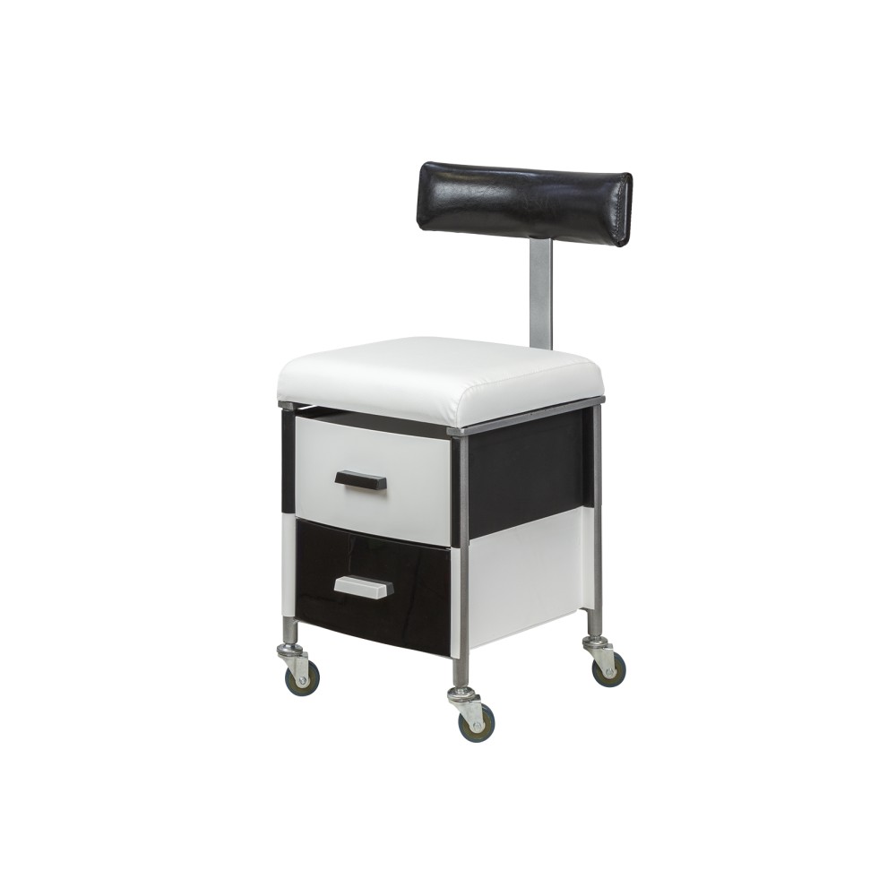 Taburete Plus Pedicura con Respaldo y Cajones Personalizables -i-Medstetic -Taburetes Estética