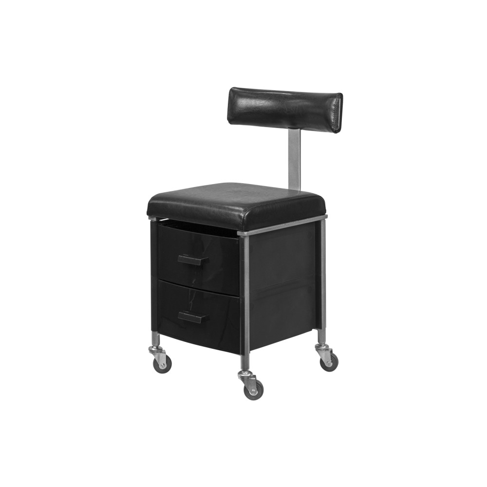 Taburete Plus Pedicura con Respaldo y Cajones Personalizables -i-Medstetic -Taburetes Estética