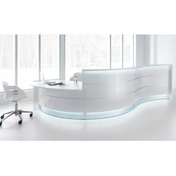 Mostrador de recepción LAV doble altura con ondas