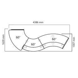 LAV Empfangstheke Design Wellen und Doppelhöhe