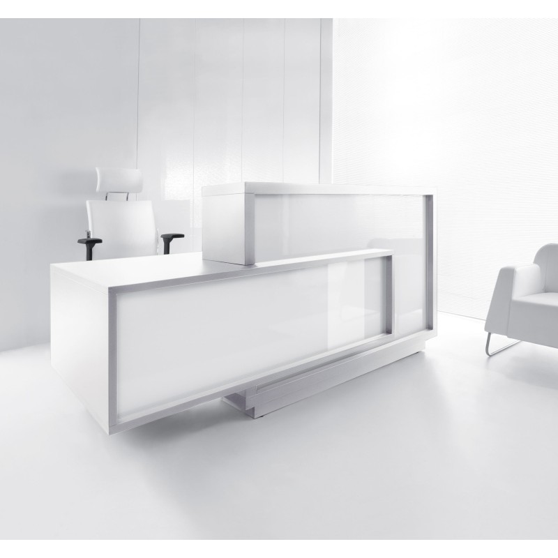 FLO Empfangstheke mit exklusivem Design und Stauraum - -Design-Möbel