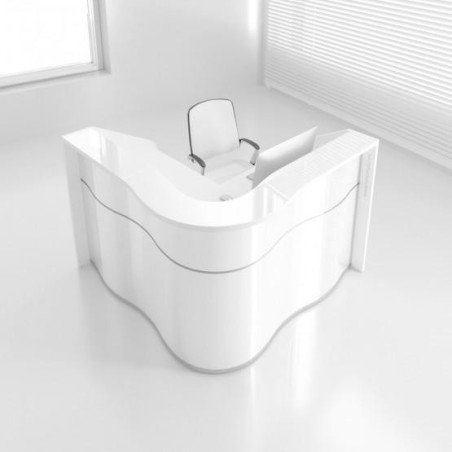 Mostrador de recepción modular ONDAS en forma de L